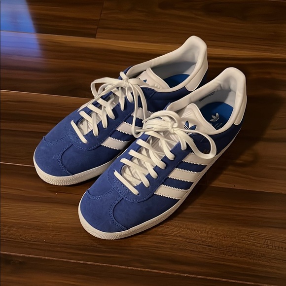 Adidas Blue and White Gazelle Sneakers - Picture 1 of 6